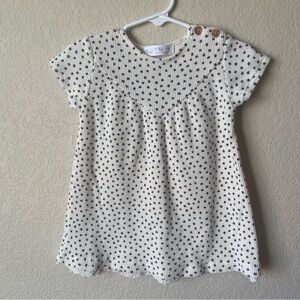 Zara Ivory Knit Top with Black Polka Dots, size 2-3